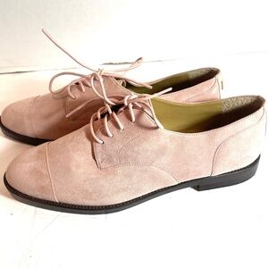 Women’s Lauren Ralph Lauren Pink Suede Oxfords Preppy Cottagecore Shoes Sz. 7.5B